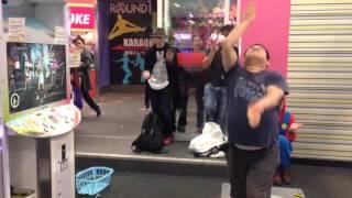 Fat Japanese Guy kills it at Dance Arcade Video Game