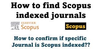 How to find Scopus indexed journals