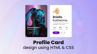 How To Create A Profile Card Design Using HTML And CSS | 3D Flip Profile Card