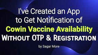 Cowin Vaccine Slot Availability FREE App | Covid | Corona