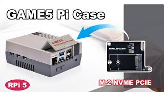 GAME5PI Case with M.2 NVME PCIE Board(N08) For Raspberry Pi 5