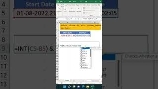 How to Calculate Days , Hours , Minutes , Seconds from two Dates || Excel Tricks || #shorts