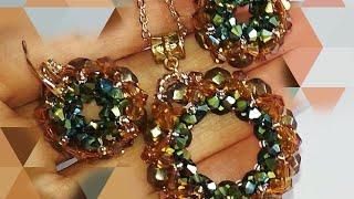 Tutorial - a set of jewelry. Комплект: кулон и серьги. Мастер-класс