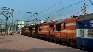 Chugging twins KZJ WDG-3A powering Konark Express departs from iconic Mumbai C.S.T.M.!!!