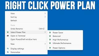 Add a Choose Power Plan Right Click Context Menu to Windows