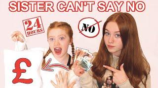 BIG SISTER CAN’T SAY NO FOR 24 HOURS CHALLENGE!  | Sis Vs Sis | Ruby and Raylee