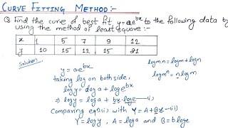 Curve Fitting Least Square Method | Curve Fitting Exponential