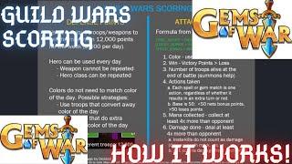 Gems of War How GUILD WARS SCORING works explained! | From bracket 1 & 2 players and developers