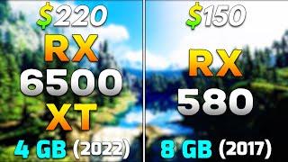 RX 6500 XT 4GB (2022) vs RX 580 8GB (2017) | PC Gameplay Tested