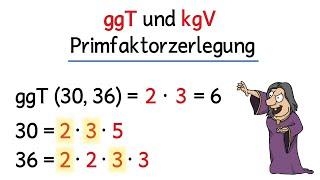 ggT und kgV durch Primfaktorzerlegung bestimmen - Teiler und Vielfache