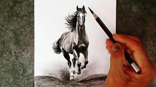 How to draw running horse with pencil step by step.