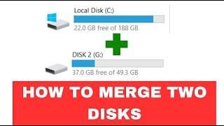 How to Merge two Disk in Windows 10 || How to combine two disk || Extend Disk in English