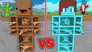 Mikey Poor vs JJ Rich Skyscraper With Airplanes Under The House in Minecraft - Maizen