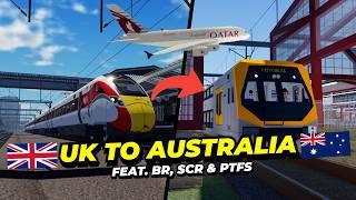 Travelling from the UK to AUSTRALIA in Roblox!