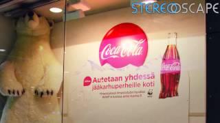 Coca Cola Arctic Home campaign  3D Holographic animation in Kamppi, Helsinki