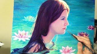 Oil painting time-lapse | Waterlilies portrait