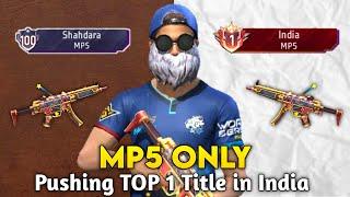 Pushing for TOP 1 India in Mp5 | Solo Br Rank Weapon Glory Pushing with Tips and Trick | Ep-1