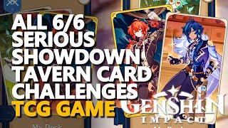 All Serious Showdown Tavern Card Challenges Genshin Impact