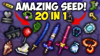 Terraria 1.4.4.9 Amazing 20 in 1 Seed! | Enchanted sword, Lava Charm, Muramasa, Hermes Boots, etc...