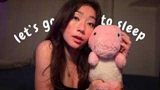 ASMR let us help you fall asleep  (face touching, humming, positive affirmations)