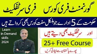 Government Of Pakistan Free Courses Online with Certificates 2024 | Free online training in Pakistan