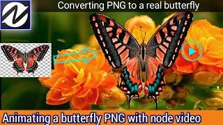 How to animate a butterfly PNG in node video | NV 3d editing tutorial | Vidtricks