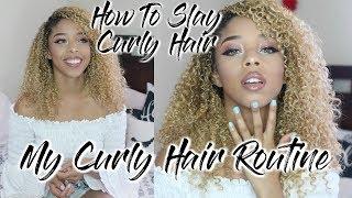 My CURLY HAIR ROUTINE for Curly Blonde Hair  | LeSweetpea