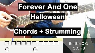 Forever And One Guitar Strumming Pattern Tutorial (Helloween) Guitar Chords Beginner Guitar Lesson