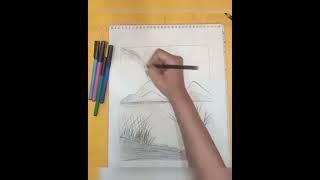 Easy pencil drawing # Landscape drawing # pencil drawing # utbaartandcraft