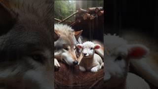 The Story of the Wolf Healing the Little Lamb | 3D Cute Animation AI