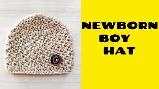 SUPER EASY and FAST newborn boy hat / CROCHET TUTORIAL