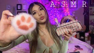 ASMR | Mean Girl Does Your Makeup Roleplay(Personal attention, Inaudible whispers)