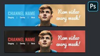 How to Make a Simple Youtube Channel Art Banner - Photoshop Tutorial