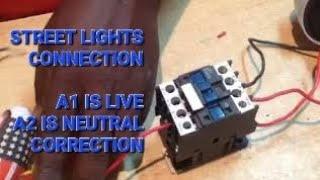 Street Lights wiring/ Industrial Light wiring using a CONTACTOR and a PHOTOCELL For CONTROL CIRCUIT