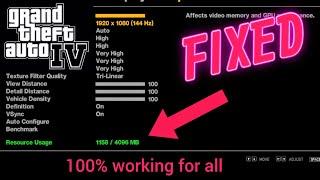 How to fix Resource Usage in GTA 4 | V Ram memory limit stuck fixed 100% | Working For All.