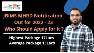 JBIMS MHRD Notification Out for 2022 - 23 | Who Should Apply for it ? Highst Pkg 17L, Avg pkg 13lacs