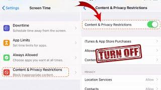 how to turn off content restrictions on iphone without password|turn off restricted mode iphone|2023