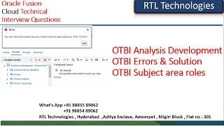 Oracle Fusion OTBI Analysis | Data not found Error | OTBI Roles | Position Error while hire employee