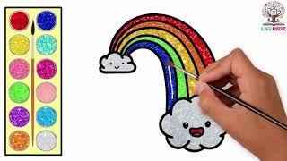 Drawing for kids ️Plane & Butterflies & Flowers & Rainbow Tutorial for Kids | LifeKidz