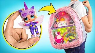 How To Make AWESOME Dollhouse || Backpack Makeover