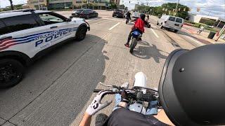 COPS CHASE DIRTBIKES ON CANADA BORDER IN DETROIT!