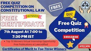 Free Quiz Competition on Constitutional Law With Certification | Free Certificate