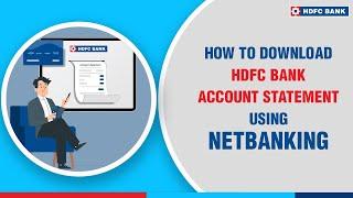 How to Download HDFC Bank Account Statement with NetBanking | HDFC Bank