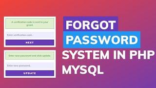 [ WITH SOURCE CODE ] Password reset using php MySQL | login forgot password in html php and mysql