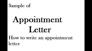 how to write appointment letter # Appointment letter # letter writing # legal drafts # Law