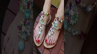 Latest Flat Sandals For Girls 2022 Stylish Flat Sandals Collection 2022 College Wear sandals