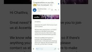 Accenture offer letter within 2 Days of interview