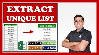 How to Extract Unique List Using Formula in Excel