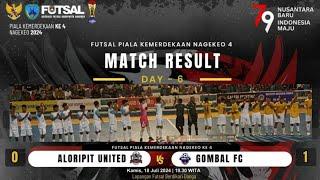  LIVE : ALORIPIT UNITED VS GOMBAL FC (0-1) FUTSAL PIALA KEMERDEKAAN 4 NAGEKEO 2024