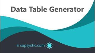 How to create a data table with Data Table Generator by Suspsystic